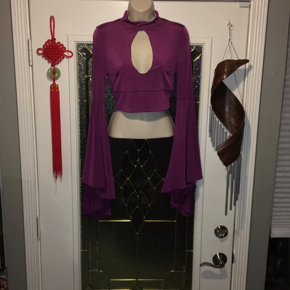 Nasty Gal Tops - 💜💜Sexy Crop Top w/Trumpet Sleeves💜💜